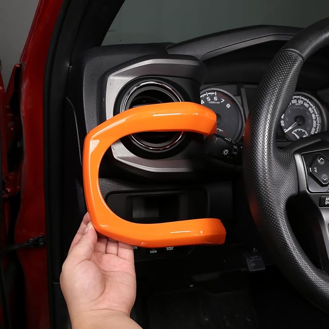 Lcojicep 14PCS Full Set Interior Decoration Trim Kit Compatible with Toyot@ Tacoma 2016-2022 Central Control Dashboard Frame Cover Shift Knob Cover Air Vent Trim Cover Window Button Cover (Orange)