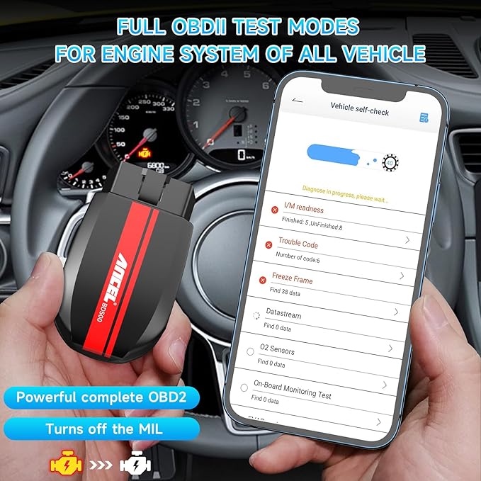 ANCEL BD500 and Storage Bag All System Bluetooth 5.0 OBD2 Scanner fit for VW Audi Seat Skoda Car Code Reader with ANCEL AD310 Vehicle OBD2 Scanner