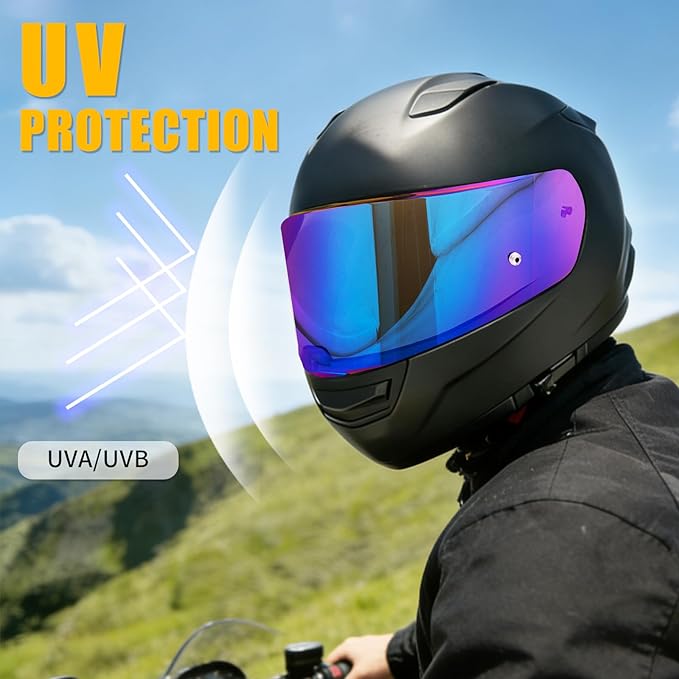 Helmet Visor Shield for SEDICI Strada II and Strada 3 /FF397/FF801 Motorcycle Helmets Visor (Rainbow)