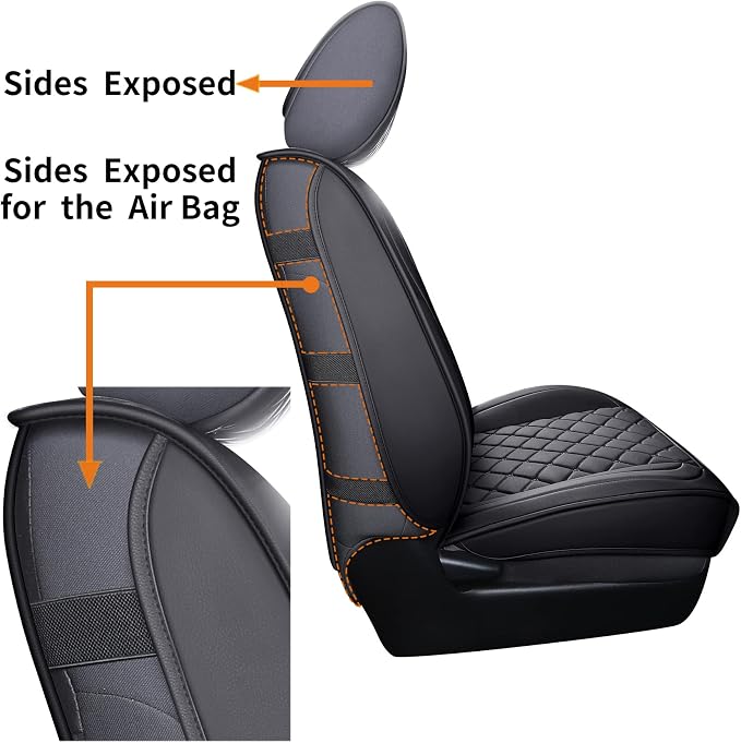 Tomatoman Tacoma Seat Covers Compatible with Toyota Tacoma 2005-2024 2025 2026 TRD Sport Offroad Access Extended Cab SR5 V6 Limited Waterproof Faux Leather(Full Set, Black)
