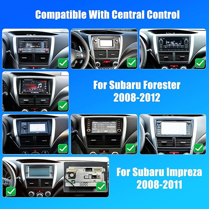 Hikity 4+128G Android 15 Car Stereo for Subaru Forester Impreza WRX STI 2008-2012, 9” Touchscreen Radio with CarPlay, Android Auto, Bluetooth, GPS Navigation, WiFi, DSP, FM, RDS + AHD Backup Camera
