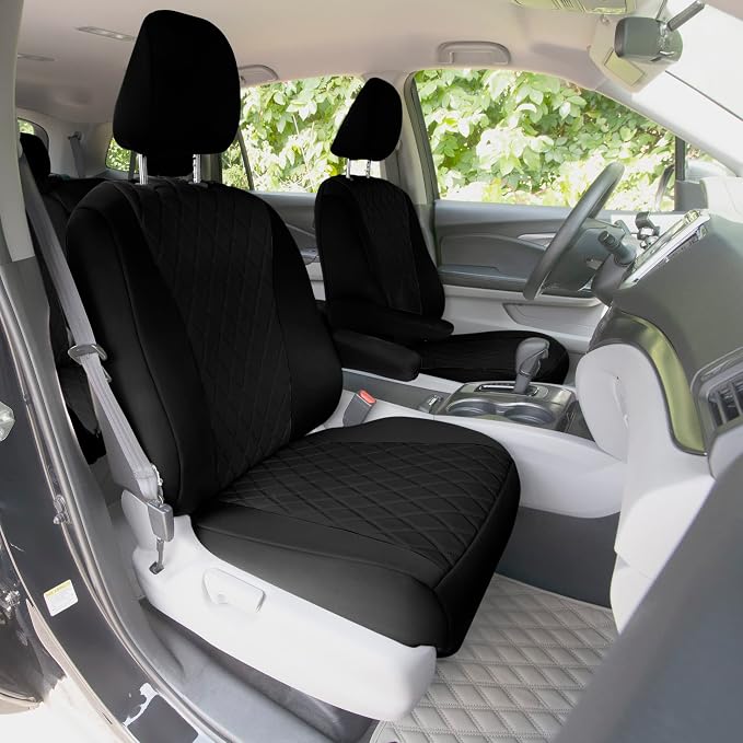FH Group Custom Fit Car Seat Covers Specifically Made for 2016–2022 Honda Pilot, Front Set Black Ultraflex Neoprene, Waterproof Car Seat Cover, Honda Accessories