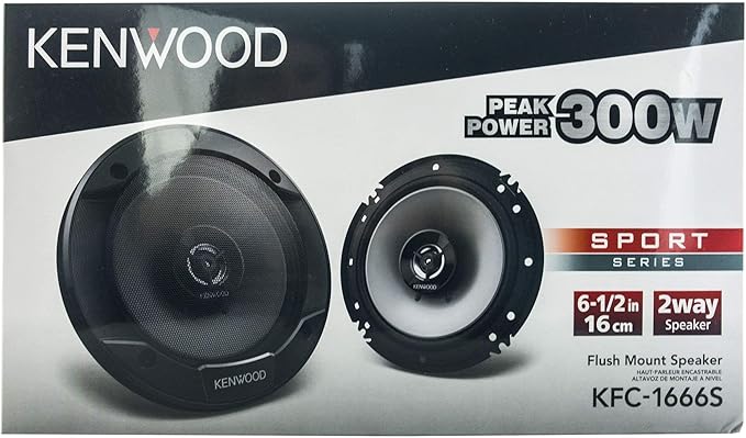 Kenwood KFC-1666S 300 Watts 6.5" 2-Way Car Coaxial Speakers with Sound Field Enhancer - Pair
