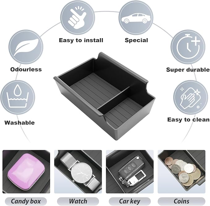 SKTU for 2025 2026 Nissan Kicks Accessories Center Console Organizer for 2025 2026 Nissan Kicks (S/SV/SR) Console Tray 2025 2026 Kicks SR Accessories ABS Materials Tray Kicks Durable Organizer