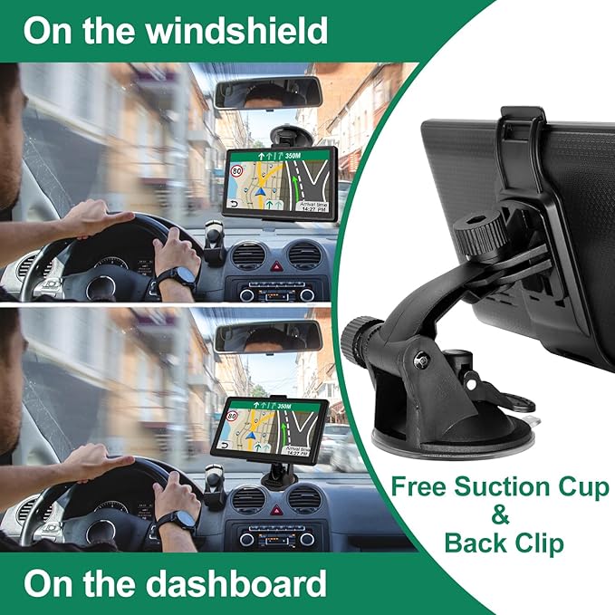 GPS Navigator for Car with 2026 Maps Lifetime Free Update, 7" Car GPS Navigation System for Vehicles Truck Commercial Drivers with POI/ZIP Search, Support FM, Voice Guidance, Speedcam/Red Light Alerts