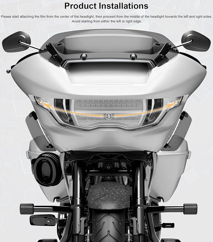 Headlight Lens Headlamp Protection Headlight Cover Compatible with Harley CVO Road Glide FLTRXSE 2023-2025 & Road Glide/ST 2024-2025 (Clear)