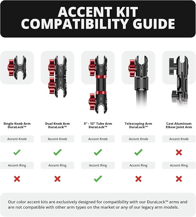 Tackform Link Vent Mount Magnetic Phone Holder - Compatible with MagSafe, BlueCruise, 2021-2025 Ford F150 & Raptor, 2023-2025 Ford Super Duty | Aluminum | 3.5" Arm | Red