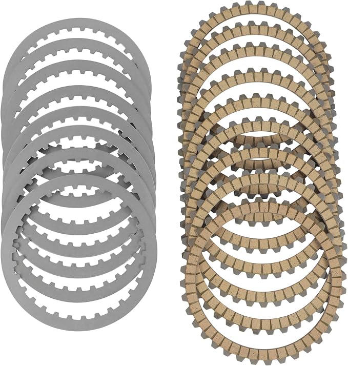 17PCS Extra Plate Steel Clutch Disc Kit Compatible with Harley Touring,Softail,Dyna,FXR Big Twin models 90-97,Sportster XL883 XL1200 models 91-17,Buell 91-02 Replace#307-30-10011