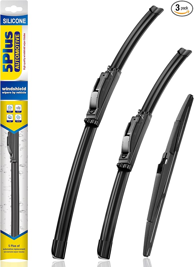 5 PLUS Silicone Windshield Wipers Replacement for 2024 2023 2022 Chevy Equinox Wiper Blades(3 PCS),Water Repellent Automotive Replacement Windshield Wiper Blades for My Car -24"/18"/12"