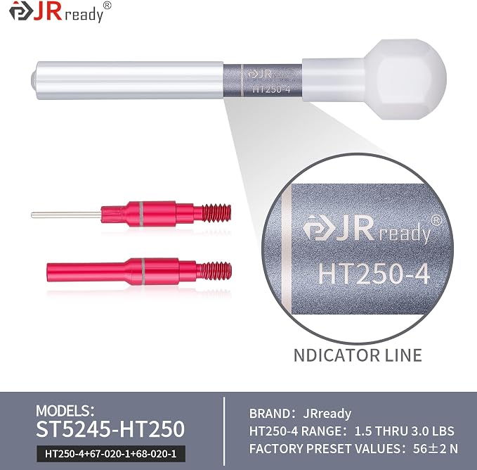 JRready ST5245-HT250 Electrical Tension Test Tools，20# Socket and Pin Tester Tips Work with The HT250-4 Adjustable Retention Dynamometer Tool Set in Electrical System Tools(RED)