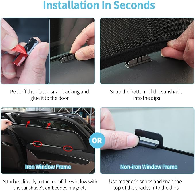 Model Y Specific Side Window Sun Shades, 2020-2025 Rear Vehicle Interior Shade for Baby Mesh Covers, Breathable, UV Protection and Heat Insulation (Model Y(2020-2025Not Juniper)), Rear Side-2pcs
