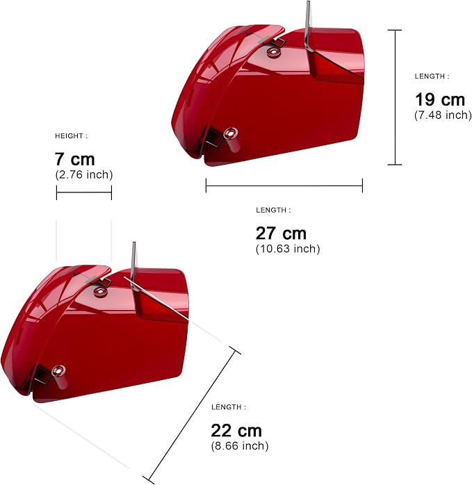 Side Wings Wind Air Deflector Fairing Fit for Harley 2024-2026 CVO Road Glide ST FLTRXSTSE 2024-2026 Road Glide FLTRX 2023-2025 CVO Road Glide FLTRXSE (Red)