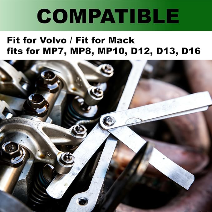 15PCS Feeler Gauge Tool Set - Fit for Volvo Mack MP7 MP8 MP10 D12 D13 D16 Engines Replaces# 88880052 88880053 85111377 Exhaust Valve Adjustment Kit