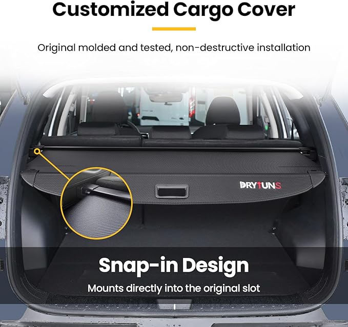 Cargo Cover for Hyundai Tucson 2022-2026, Retractable Trunk Cover Privacy Shade for 22-26 Hyundai Tucson (Carbon Fiber Leather)