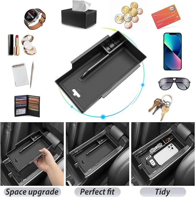 SKTU Upgrade for 2023-2026 Lincoln Corsair Accessories Center Console Organizer for 2023-2026 Lincoln Corsair Console Tray 2023-2026 Corsair ABS Durable Insert Console Organizer with Coin Holder