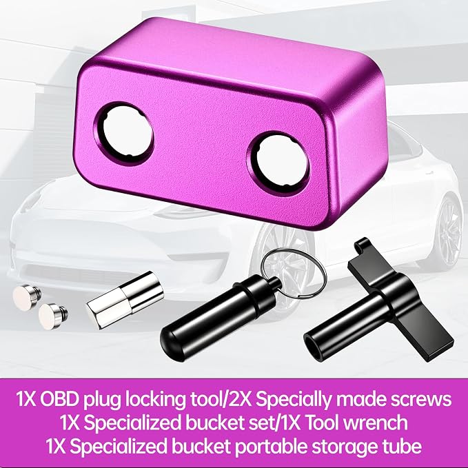 OBD2 Port Anti-Theft Lockout Tool, OBD Port Protector for Cars/SUV/Trucks、obd2 Lock Anti Theft Protector (Purple)