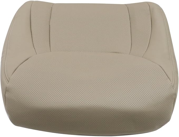 NLQR Tan Front Driver and Passenger Side Bottom & Top Lean Back Replacement Perforated Microfiber Leather Seat Covers Compatible with Lexus LS430 2001 2002 2003 2004 2005 2006
