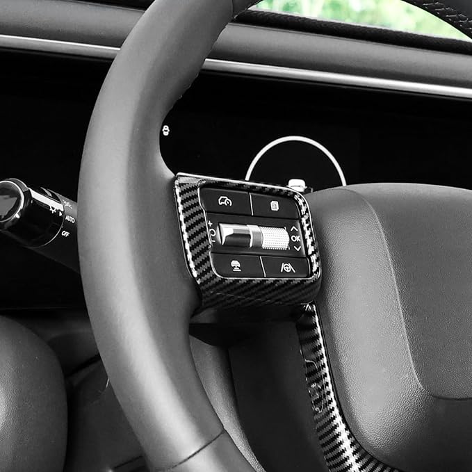 YOUTOOCAR Steering Wheel Cover Trim Compatible with Hyundai Santa Fe 2024-2026 Hyundai Palisade 2026 Hyundai IONIQ 9 Accessories (Carbon Fiber Pattern)