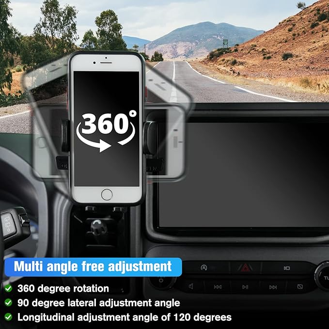 Dashboard Mobile Phone Holder for Ford Bronco Sport, Cell Phone Mount with Tray Internal Accessories Automobile Cradles Applicable to Ford Bronco Sport 2021 2022 2023 2/4 Doors