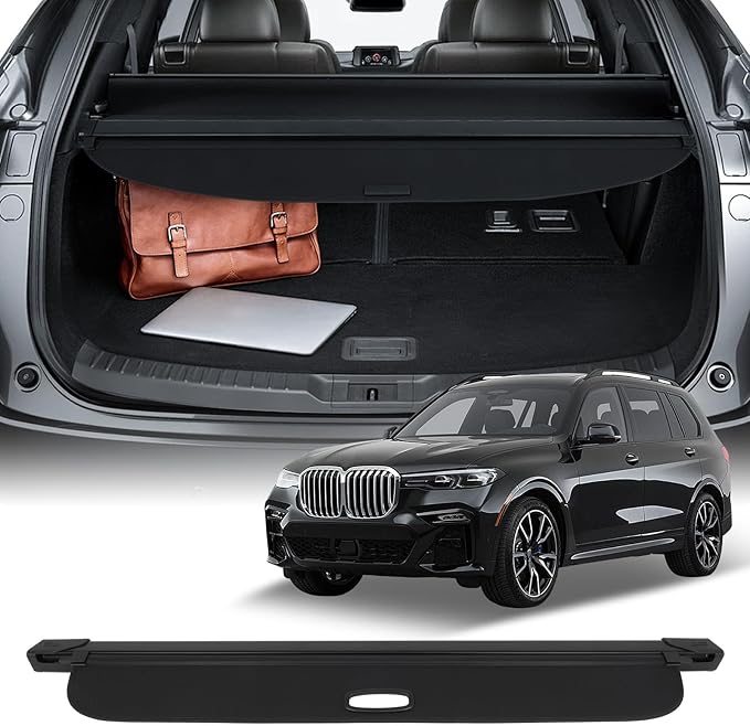 SCITOO Cargo Cover 2019-2024 Fit for BMW X5 3.0L Upgraded Retractable Rear Trunk Cover with Aluminum PVC&Plastic