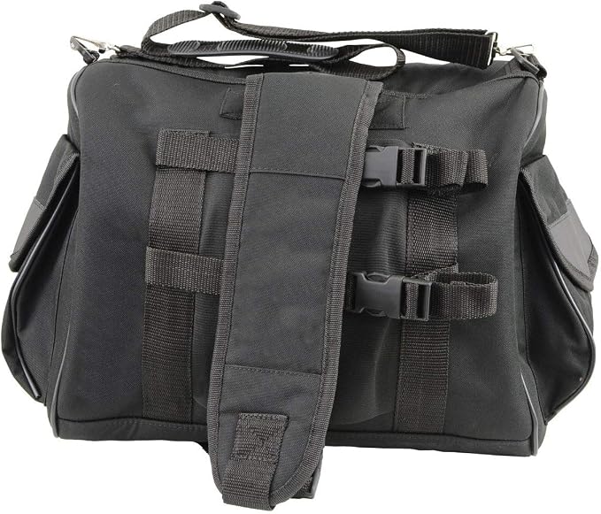 Milwaukee Leather SH630 Medium Black Textile Motorcycle Sissy Bar Duffle Bag - Medium