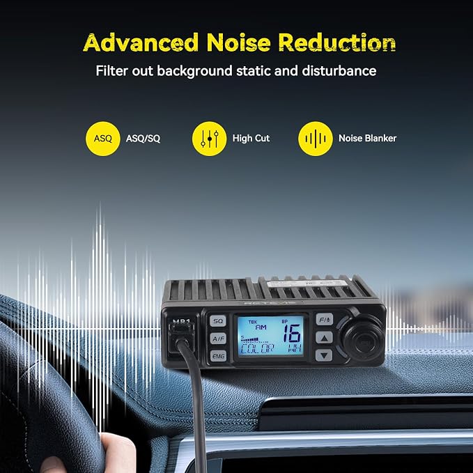 Retevis MB1 CB Radio kit, with Retractable Microphone Holder, Magnetic Antenna, External Speakers, Cigarette Lighter Plug, Long Range CB Radio for Truck
