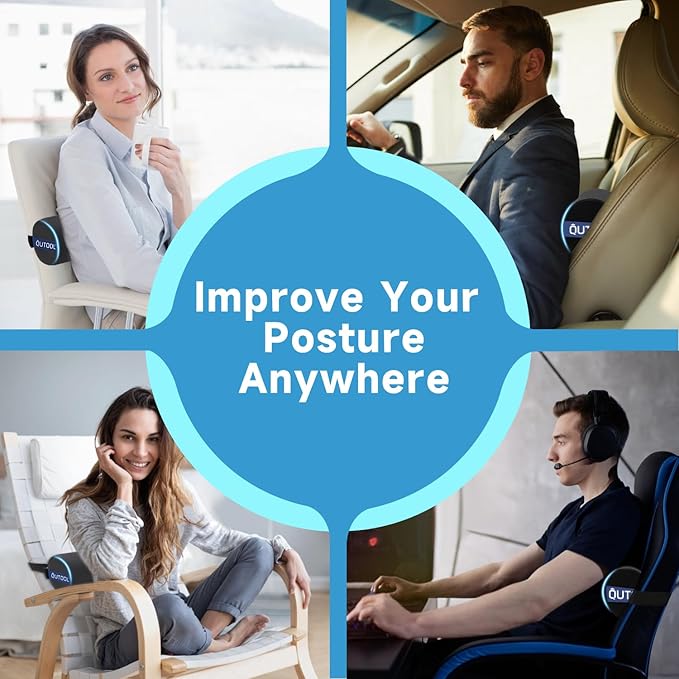 QUTOOL Seat Cushion & Soft Lumbar Roll for Office Chair
