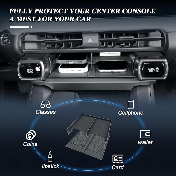 BIBIBO 2Packs for 2026 Toyota RAV4 Center Console Organizer 2026 Toyota RAV4(LE/SE/XLE Premium/Woodland/XSE/Limited) Console Insert Divider Secondary 2026 RAV4 Central Divider Holder Tray