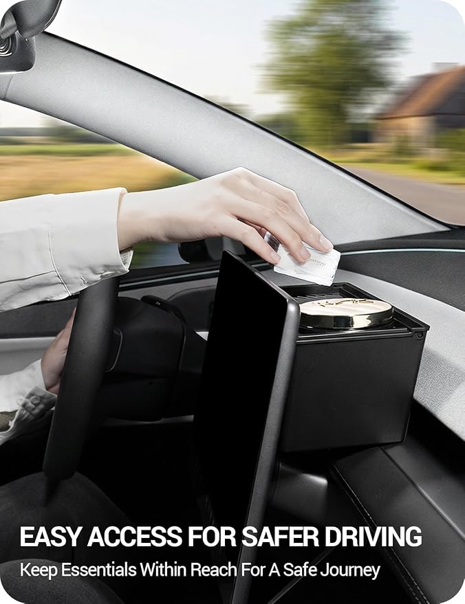 BASENOR Behind Screen Storage for Tesla Model Y Model 3 and Model Y Model 3 Sunglasses Holder