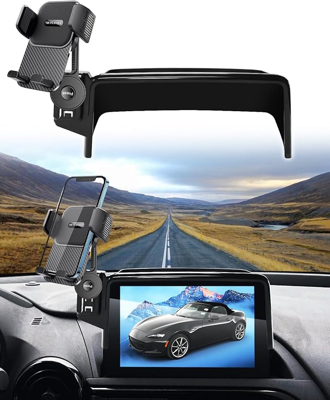 SKYLOTEC Phone Mount for Mazda 3 2014-2016/CX-3 2016-2021/MX-5 MX5 Miata 2016-2023 Accessories 7-Inch Screen Fixed Clip, Automobile Cradles Car Phone Holder, Cell Phone Base Not Block Air Vent
