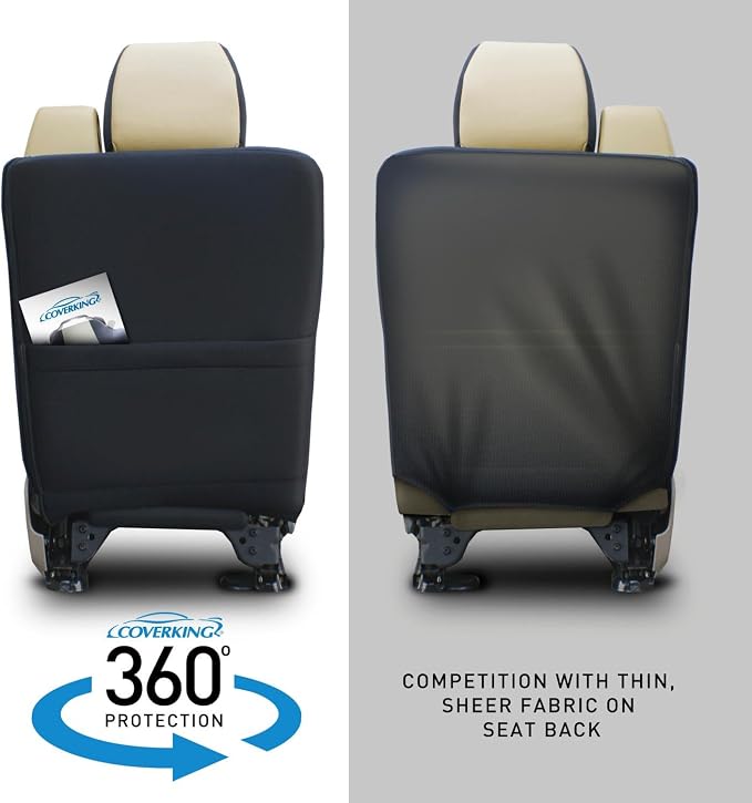 Coverking Custom Fit Seat Cover for Ford F-150/250/350 Truck - (Neosupreme, Gray/Black Side)