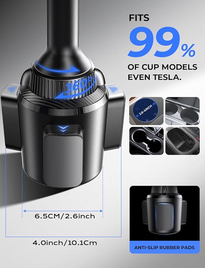 LISEN for Qi2.2 25W MagSafe Car Mount Charger Cup Holder Mount, [Designed for iPhone] Cooling Magnetic Wireless Car Charger, Cup Holder Phone Holders 25W for iPhone 17 16, 15W for iPhone 15 14 13 12