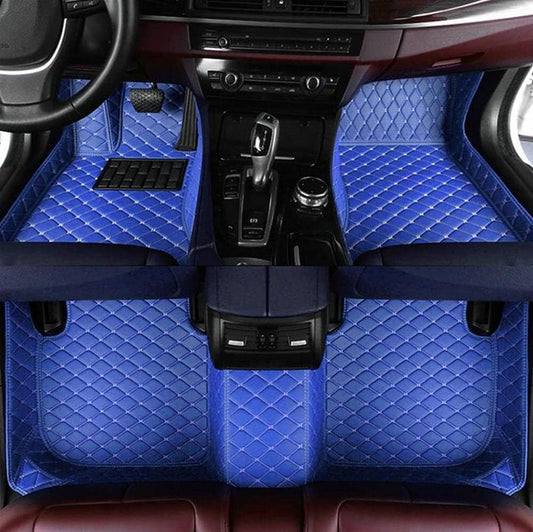 Custom Car Floor Mat Compatible with BMW Mercedes-Benz Toyota Cadillac Lexus Honda Infiniti Nissan Hyundai Kia Audi All Models Cars Sedans SUVs Automotive Mats (Blue)