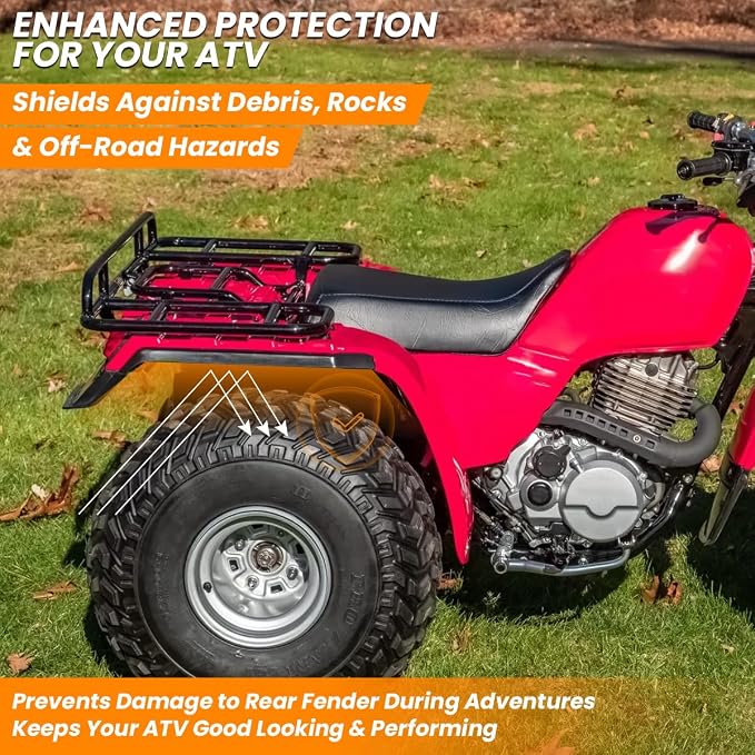 for 1985-1987 Honda Big Red 250 ATC250ES Rear Fender Molding Guards Pair - TPU Material Replace for 80113-HA0-013 80114-HA0-013
