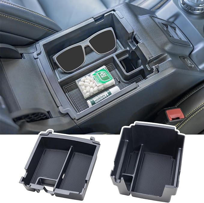 TOPINSTALL Sun Visor Sunglass Holder and 2-Layer Trays Compatible with 2025 Ford Bronco 4 Doors Automatic Transmission ONLY, Interior Organizer (Not for Manual Transmission & 2 Doors & Bronco Sport)