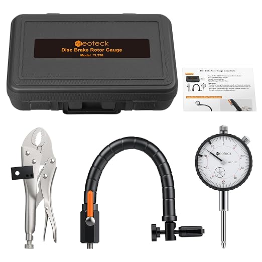 Neoteck Disc Brake Rotor Gauge Set 0-1"/0.001" Ball Joint Runout Gauge Set with 13.77" Flexible Arm and 7" Tight Grip Locking Plier,Widely Used in Automotive Maintenance and Industrial Processes