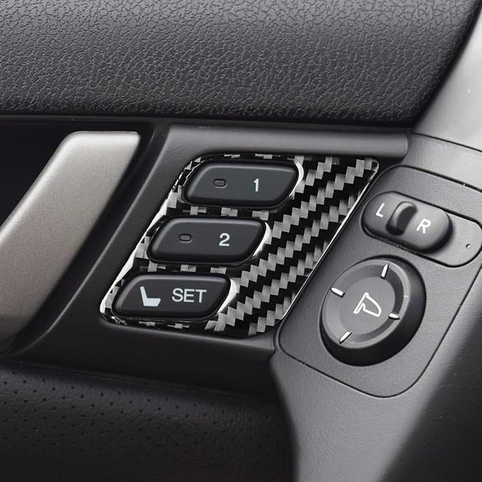 Black Soft Carbon Fiber car Interior Side Door Button Frame 1/Piece Decorative Sticker Suitable for Acura TSX 09-14 Carbon Fiber car Interior
