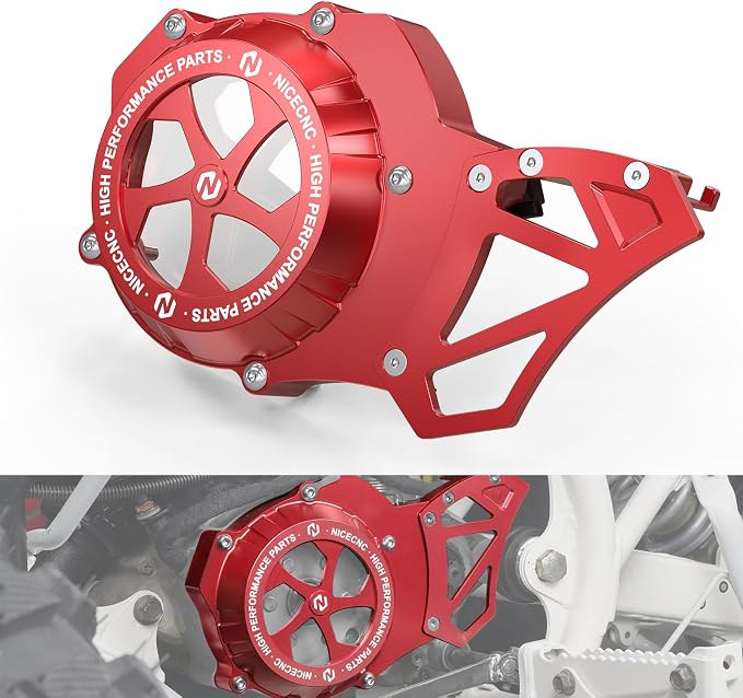 NICECNC Sprocket Protector Engine Crankcase Guard Compatible with Yamaha Blaster 200 YFS200 1988-2006, See Fitments, Replacement for 2XJ-15411-00-00 Red