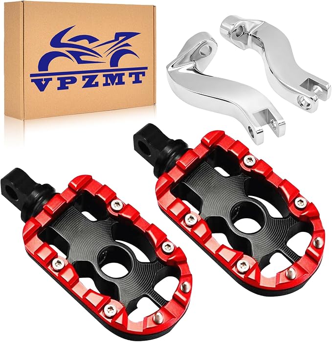 Universal 10mm Highway Passenger Footpegs/Footrests + Rear Passenger Foot Peg Mount Bracket for for Harley Touring/Street Glide/Electra Glide/Road King/Road Glide