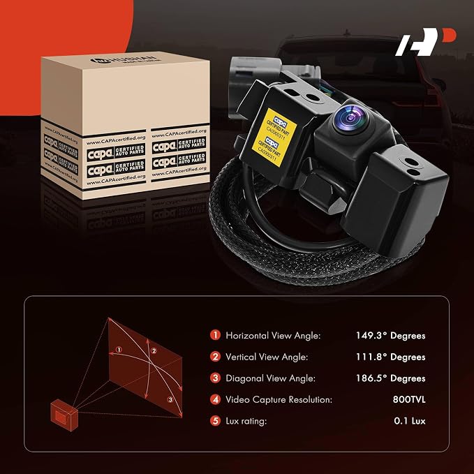 A-Premium Rear View Backup Camera Compatible with Chevy & GMC | Parking Camera C.A.P.A. Compliant for Silverado 2500 3500 HD, Sierra 2500 3500 HD, 16-19 - Replace# GM1960132C, 84079952