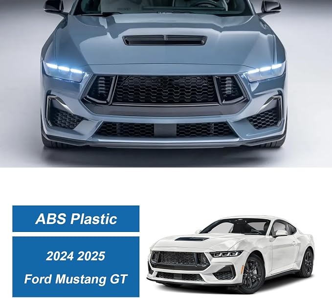 Carbon Fiber Front Bumper Grille Splitter Cover Compatible with Ford Mustang GT 2024 2025