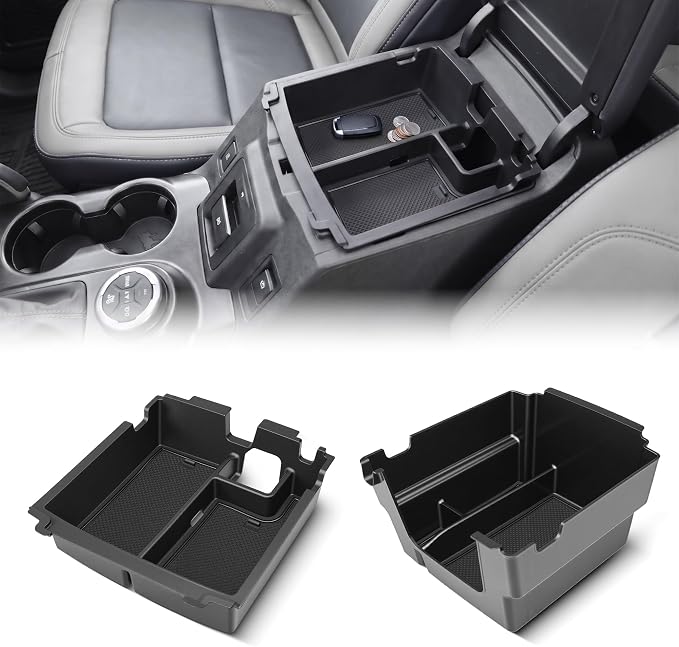 Center Console Organizer Fit for Ford Bronco 2025-2026 | 2PCS full size center console organizer tray, fit for 4-Door, armrest storage box set, anti-slip interior accessory
