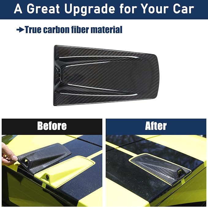 Roof Top Backup Cameras Cover Trim Compatible with C8 Corvette Convertible Z06 Z51 2020-2024 Real Carbon Fiber 1PCS Reversing Camera Protection Cover Trim Accessories (Black Carbon)