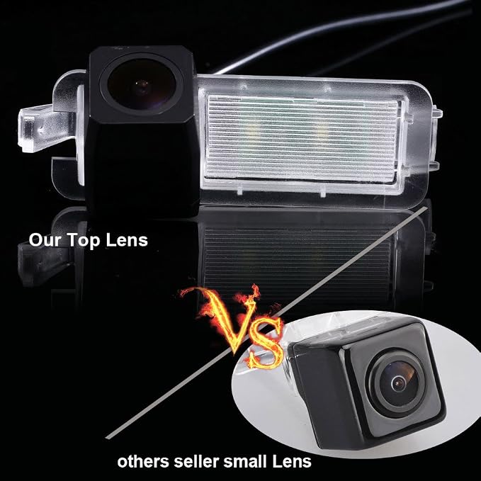 HD IP68 1280Pixels Auto Vehicle Car Van 170° Wide Angle License Plate Light Rear View Reversing Backup Camera Parking Aids System Compatible with Jeep Compass kit