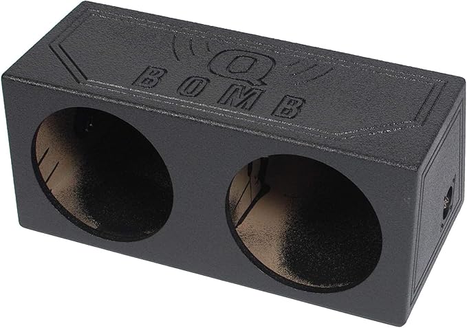 Q Power QBomb QBOMB12S Dual 12" Sealed Port Subwoofer Sub Box w/Bedliner Spray