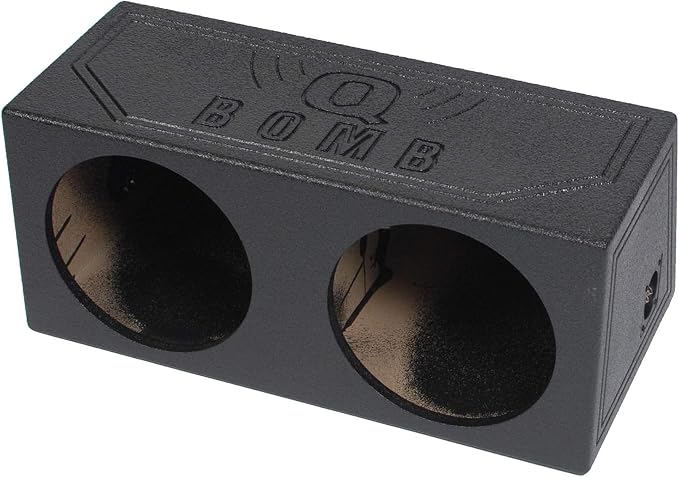 Q Power QBomb QBOMB12S Dual 12" Sealed Port Subwoofer Sub Box w/Bedliner Spray