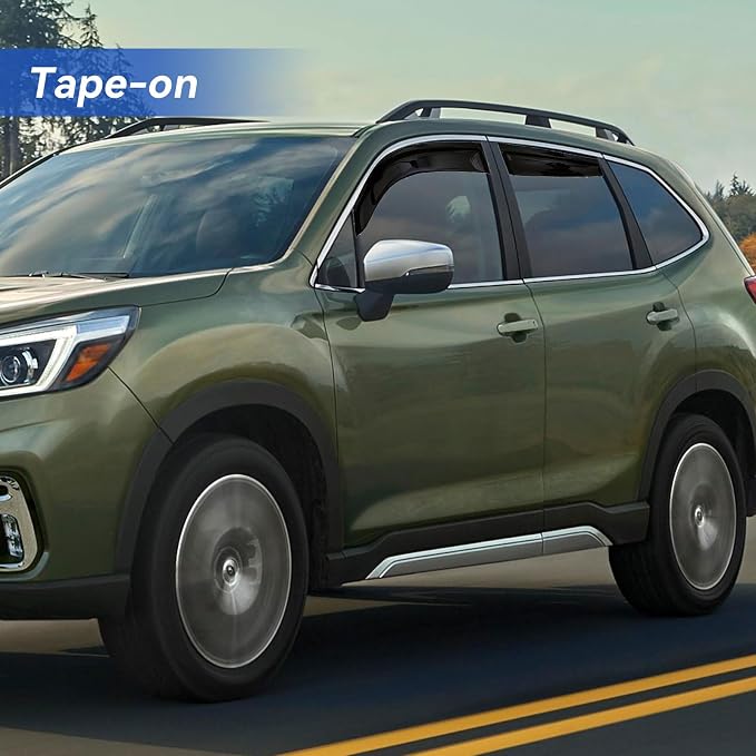 YQAUTEC Window Visors Rain Guards for 2019-2024 Subaru Forester, Out-Channel Window Vent Wind Deflectors Visors Shades for 19 20 21 22 23 24 Forester
