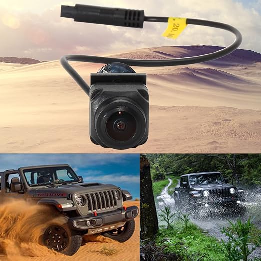 RED WOLF Dash Tweeters Speaker Wiring Harness + Front Forward Facing View Camera for Jeep Wrangler JL/JLR/JLU/JT Gladiator Rubicon Off-Road 2018-2021 Front Trail Cargo Camera