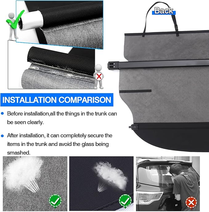 Powerty Cargo Cover for 2015-2024 Nissan Murano 2.5L/3.5L Retractable Trunk Cover for Murano Accessories Security Shielding Shade Cover No Gap