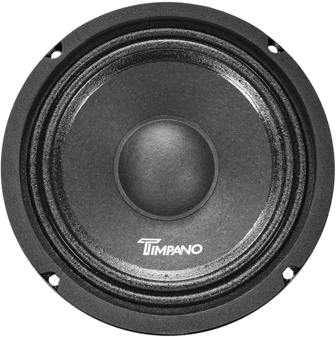 Timpano 6.5 Inch Shallow Car Speaker 600 Watts TPT-MB6-4 Slim Shallow Profile 4 Ohm, PRO Midbass Car Audio Loudspeaker Compact for Doors (Single)